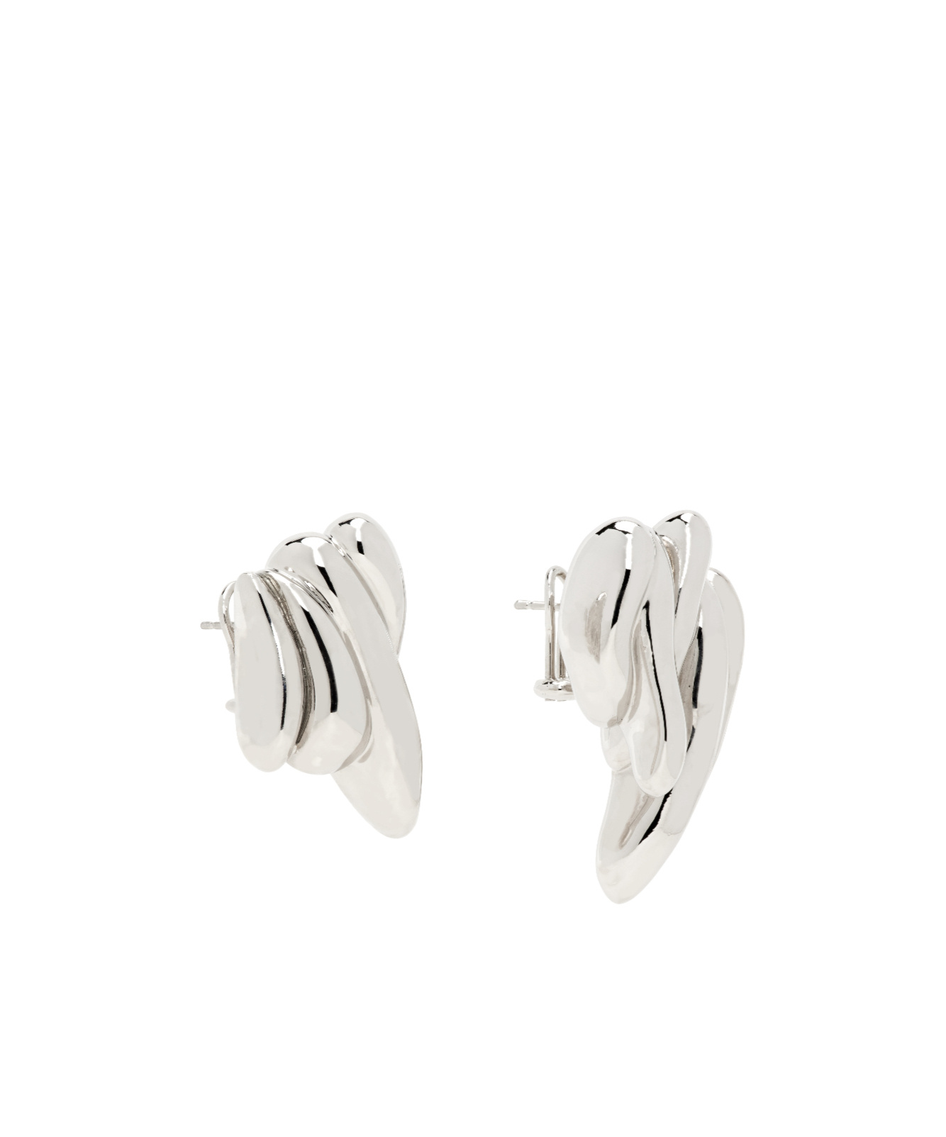 Jil Sander Mismatched Earrings In White