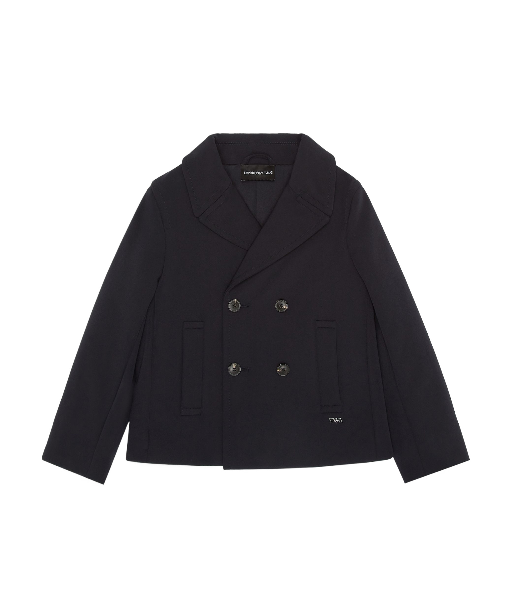 Emporio Armani Logo-plaque Single-breasted Blazer In Black