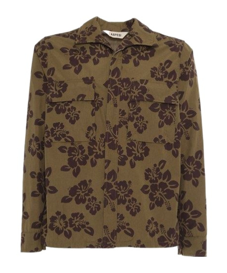 Aspesi Relaxed-fit Floral-patterned Shirt With Classic Collar