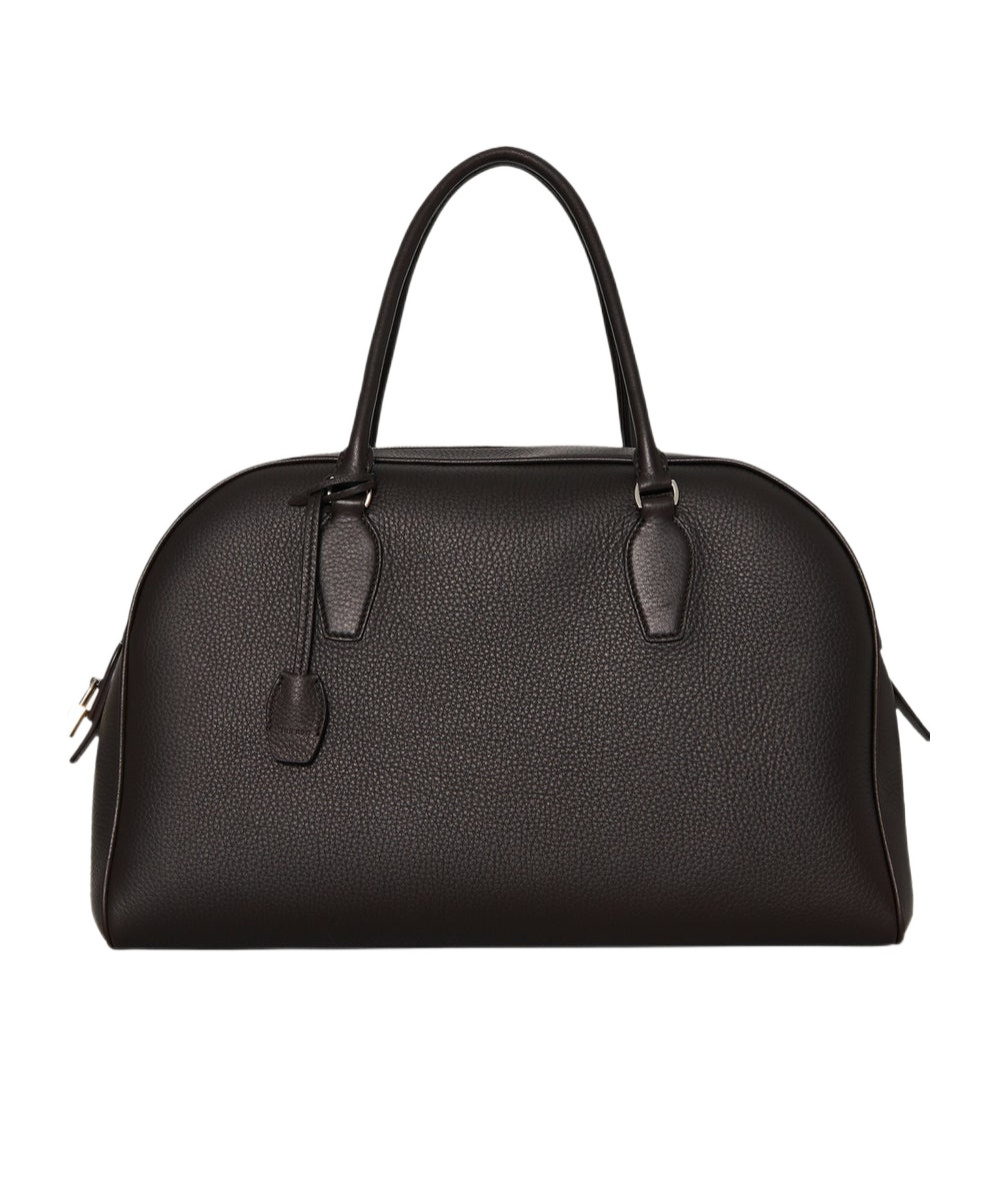 The Row Logo Leather Shoulder Bag In Black