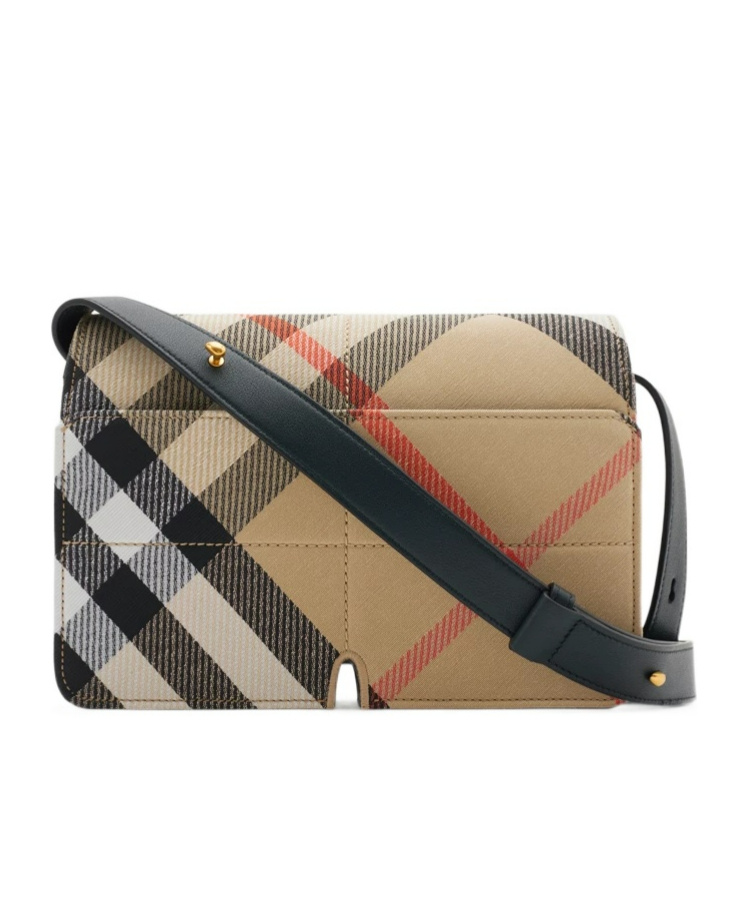 Burberry Multicolor Check Pattern Handbag With Adjustable Strap In Multicolor