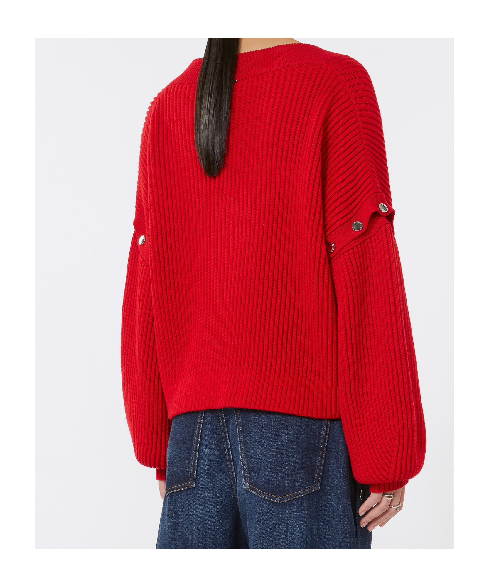 Sportmax Oversized Sweater With Detachable Sleeves In Red