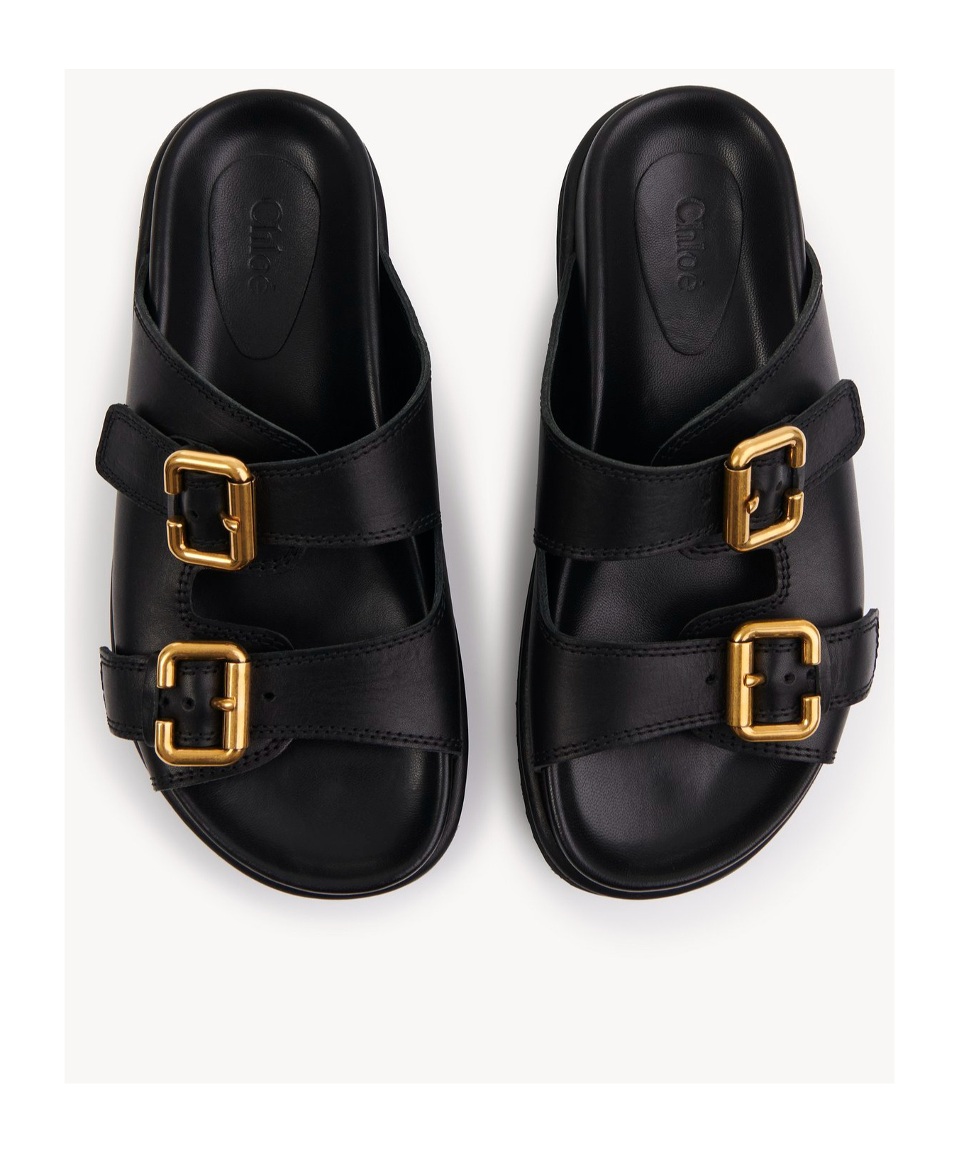Chloé Womens Chloe Nil Double-strap Cowhide Mules In Black