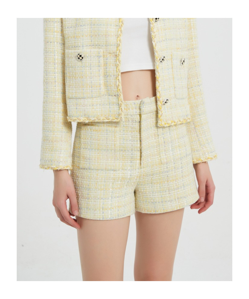 Marissa Chiara Belt Loop Shorts In Yellow