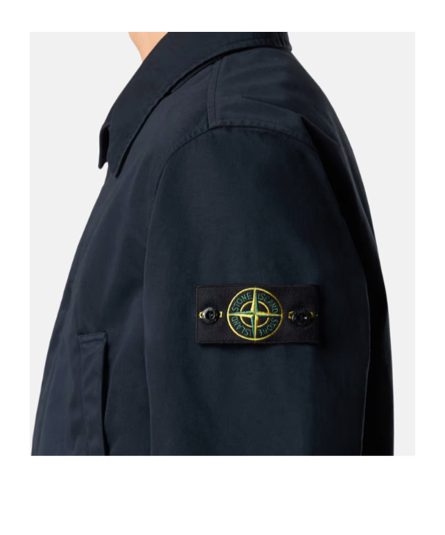 Stone Island Long-sleeved Windbreaker In Blue
