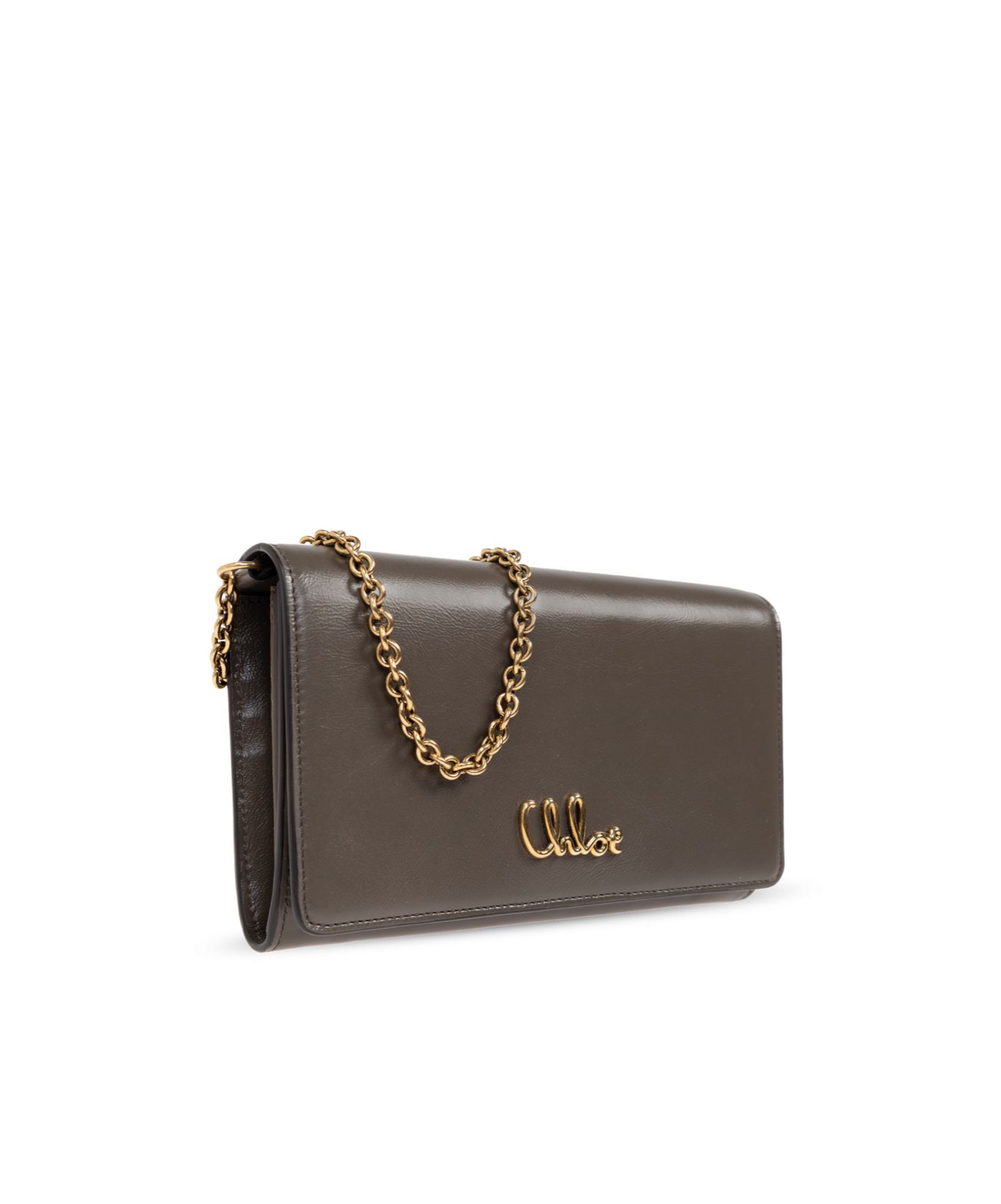 Chloé Iconic Flap Chain Wallet In Brown
