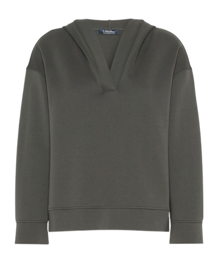 Max Mara Smmbuona Long-sleeve Hoodie In Dark Gray