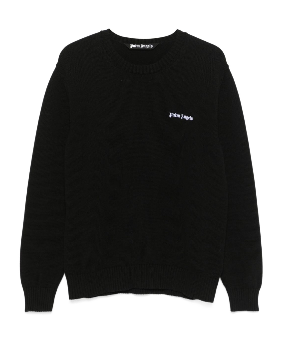Palm Angels Cotton Oversize Crew Neck Sweatshirt In Black
