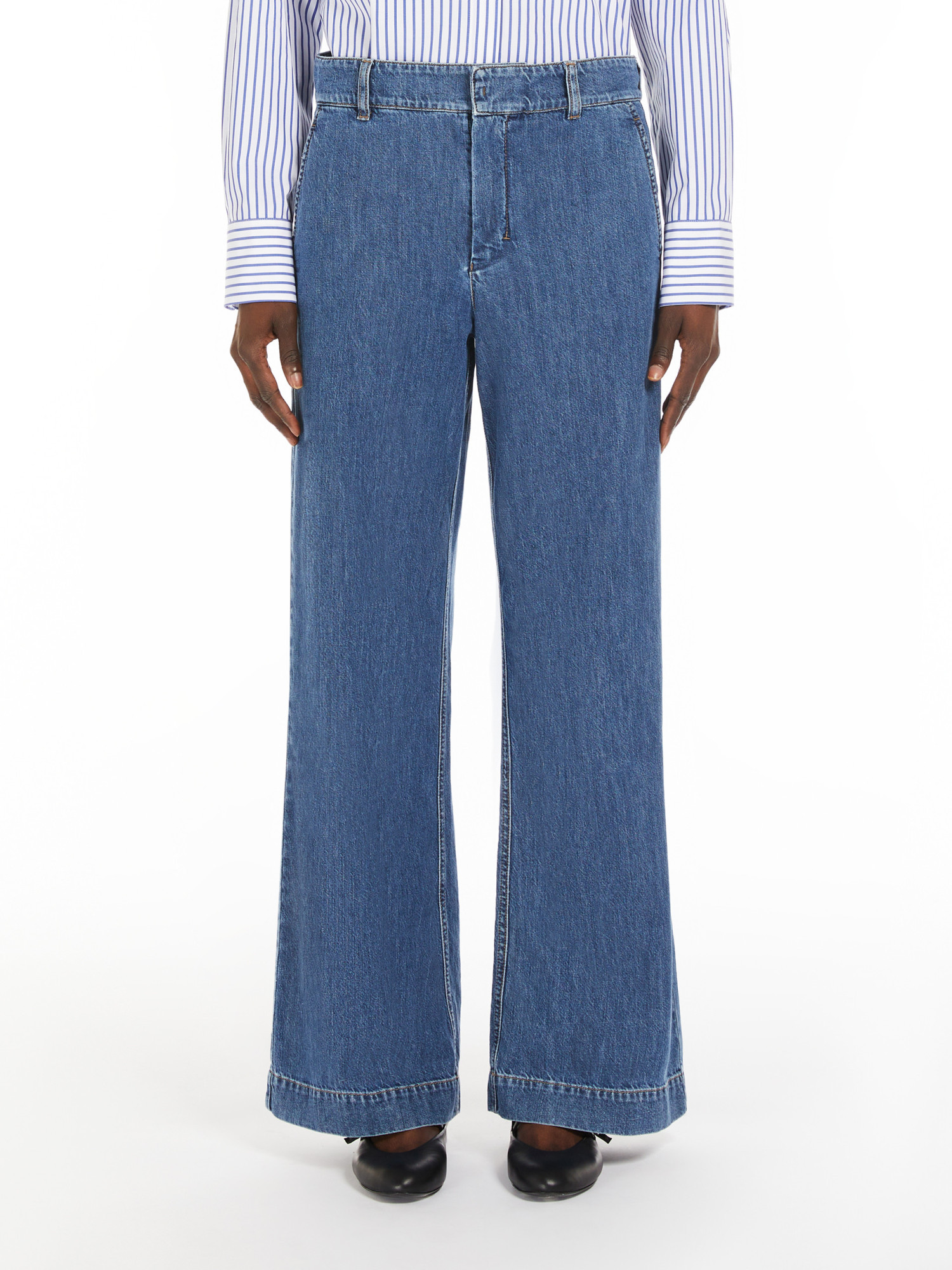 Max Mara Buono Wide Leg Jeans In Ultramarine In Blue