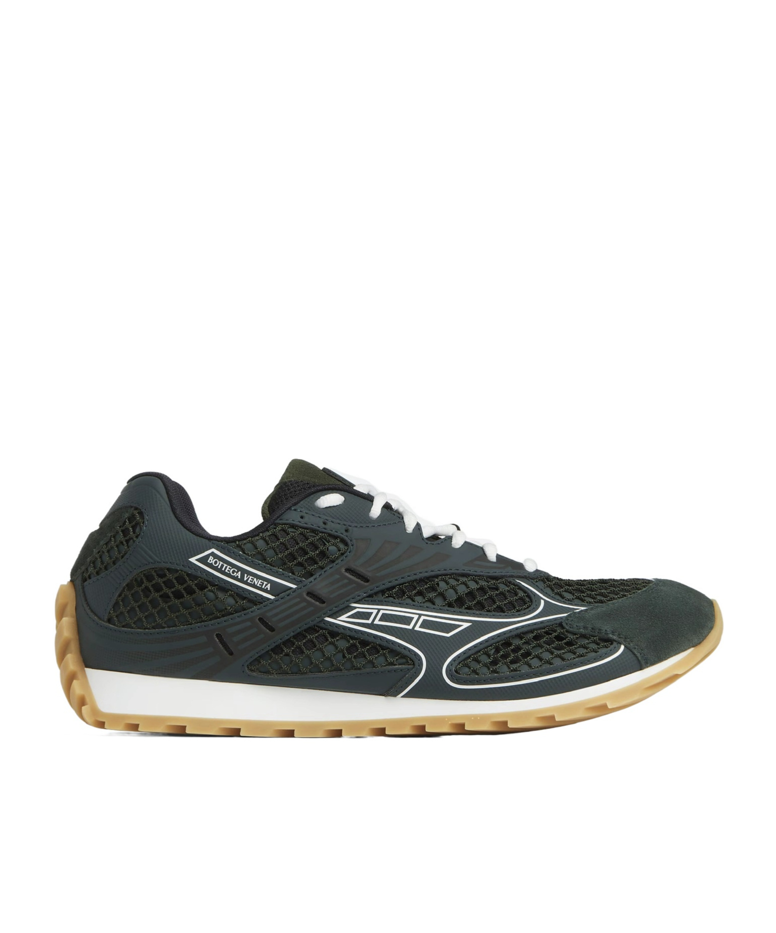 Bottega Veneta Orbit Mesh Running Sneakers Rubber Sole In Black