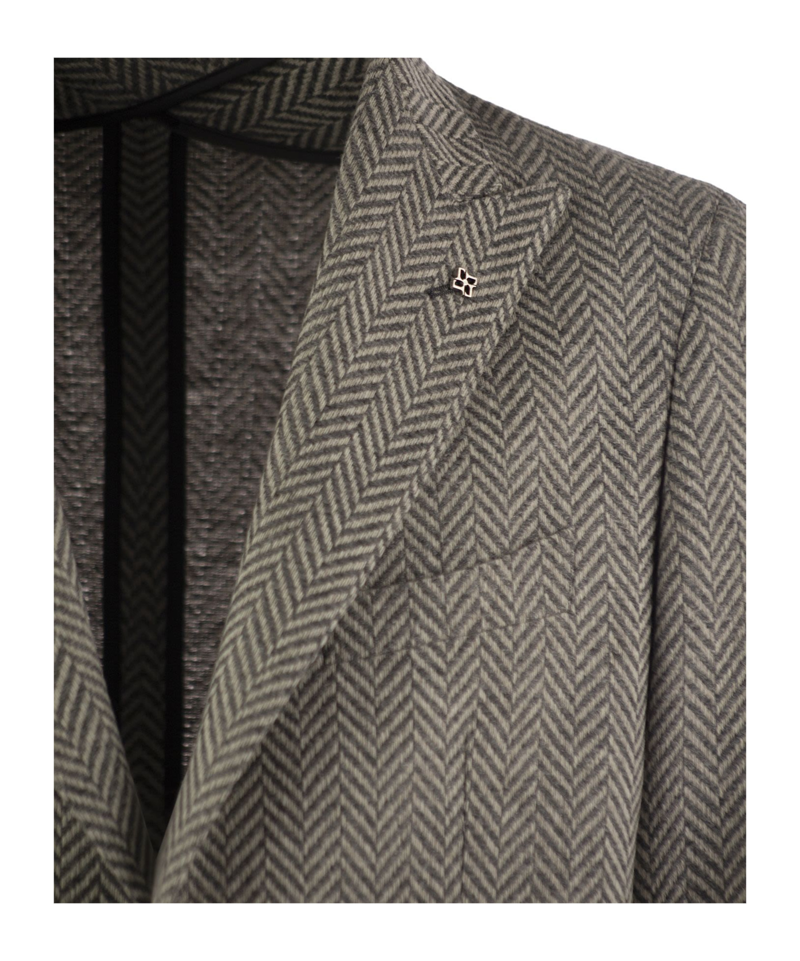 Shop Tagliatore Single-breasted Herringbone Pattern Jacket In Gray