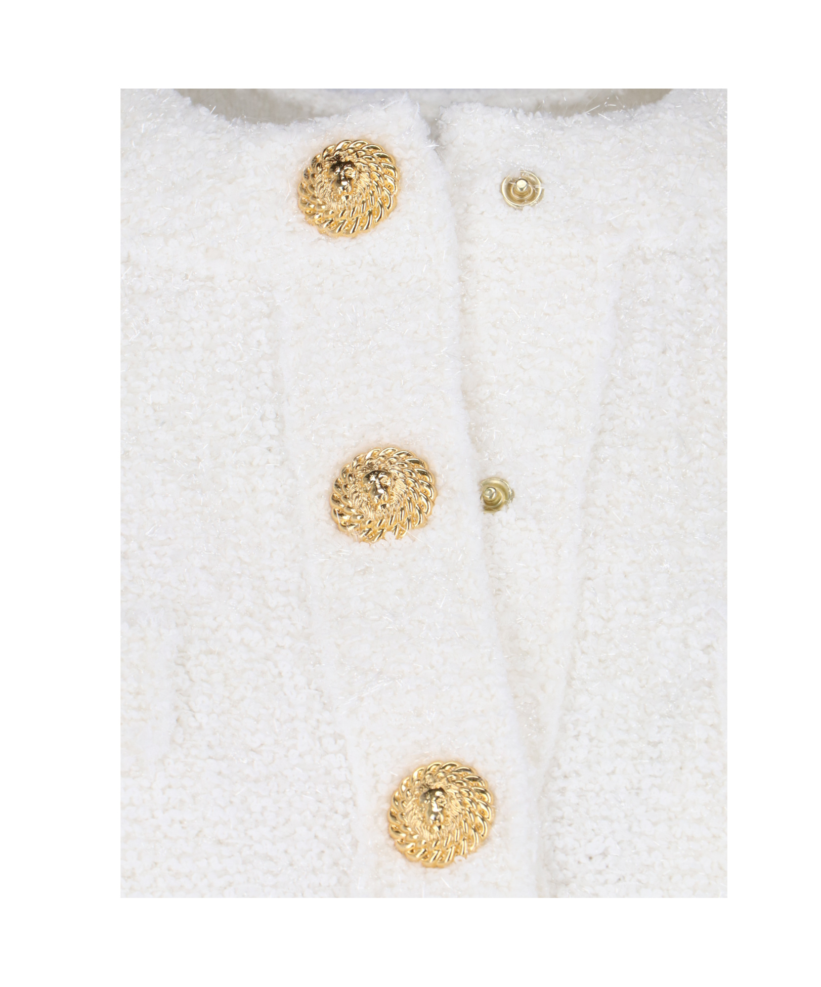 Balmain Cropped Knitted Cardigan In White