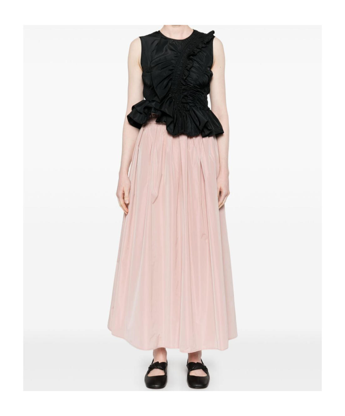 Herno Pink Midi Skirt With Elasticated Waistband In Pink