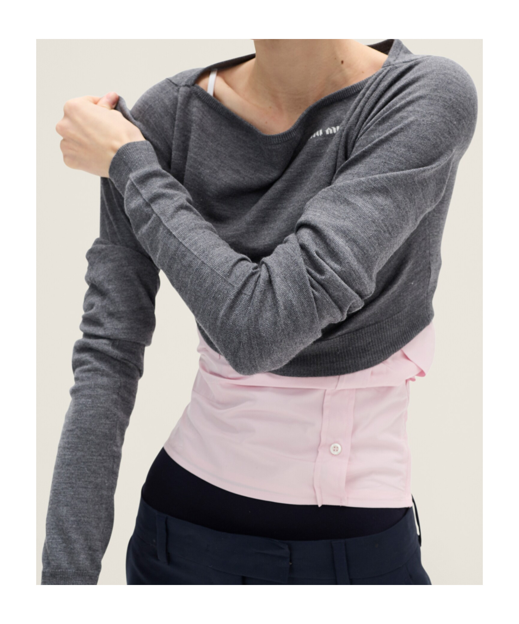 Miu Miu Women Wool Boat-neck Sweater In Gray