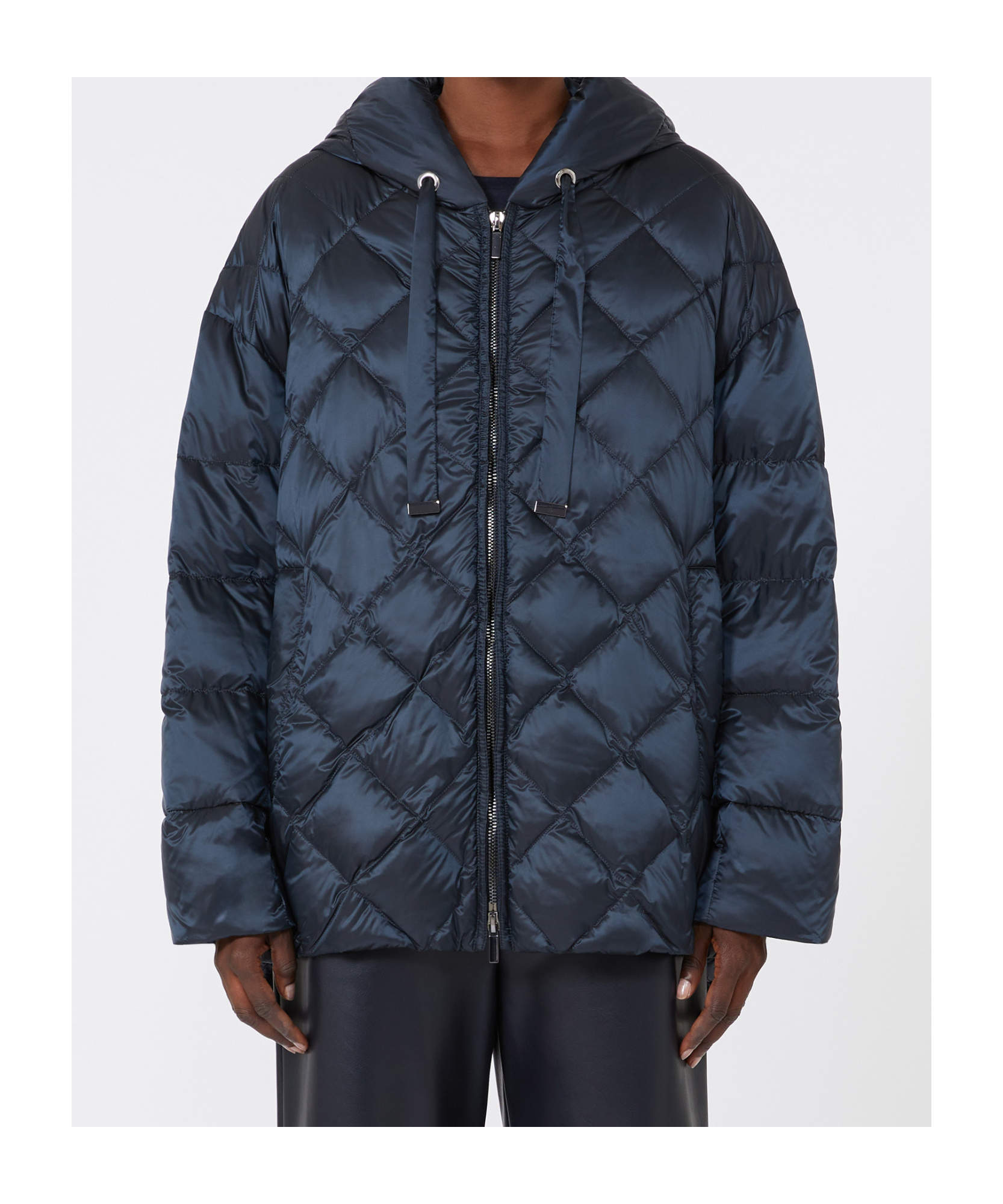 Max Mara Padded Jacket In Water-repellent Iridescent Fabric In Blue