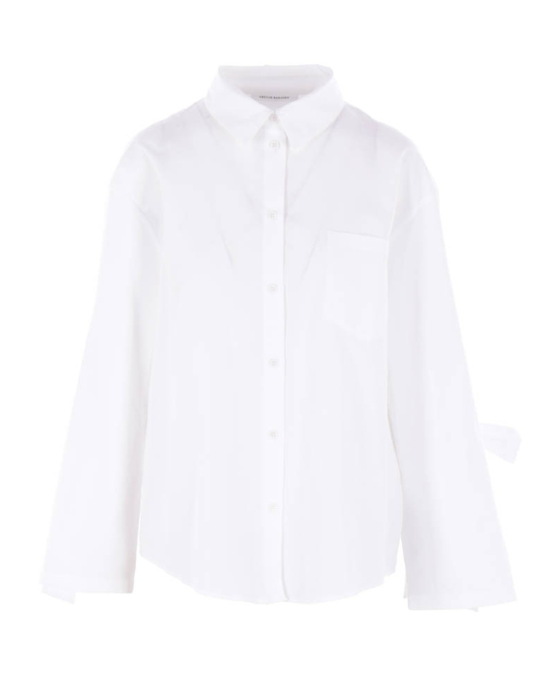 Cecilie Bahnsen Tie-cuff Cotton Shirt In White