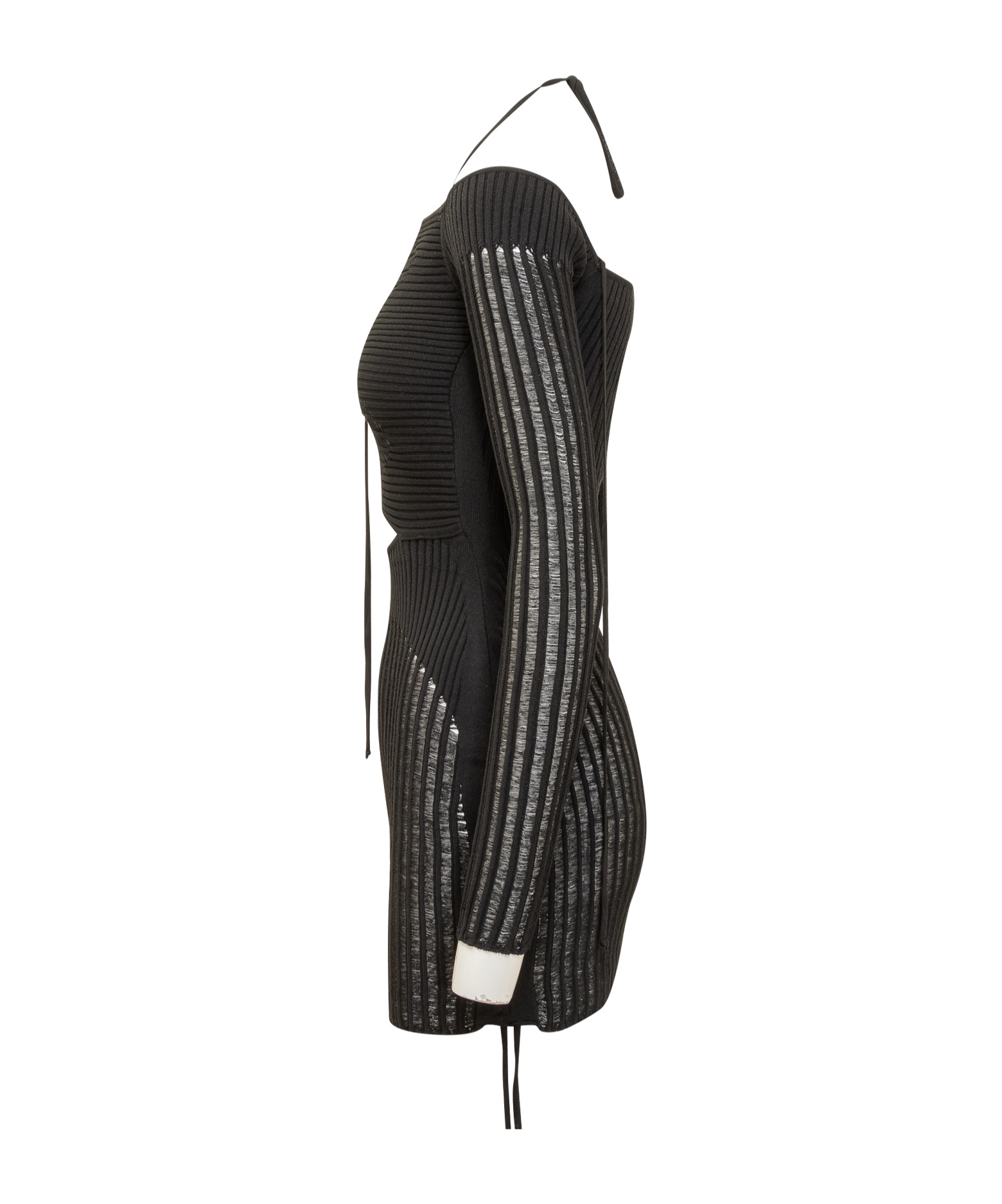Andreädamo Andreādamo Mini Ribbed Dress In Black