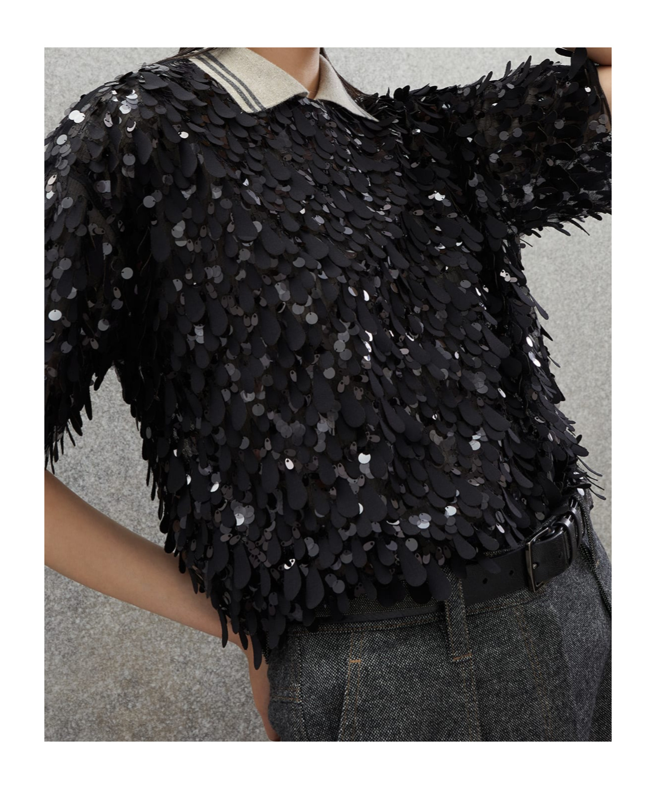 Brunello Cucinelli Jazz Droplet Embellished T-shirt In Black