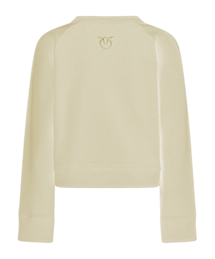 Pinko Cotton Sweatshirt With Buttons In Neutral
