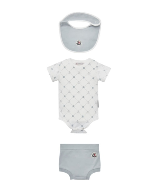 Shop Moncler Logo Cotton Set In White