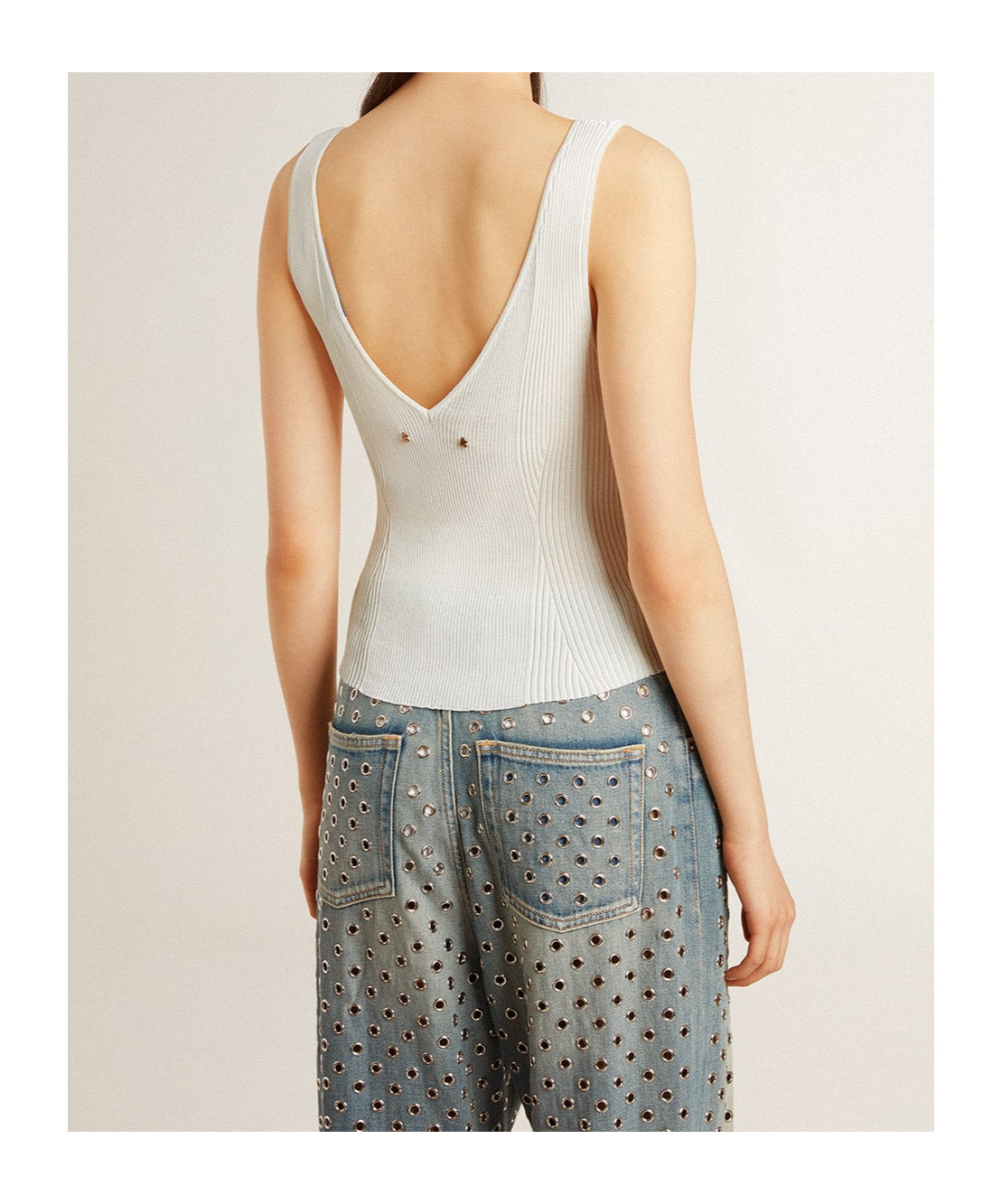 Golden Goose Ribbed Top In White