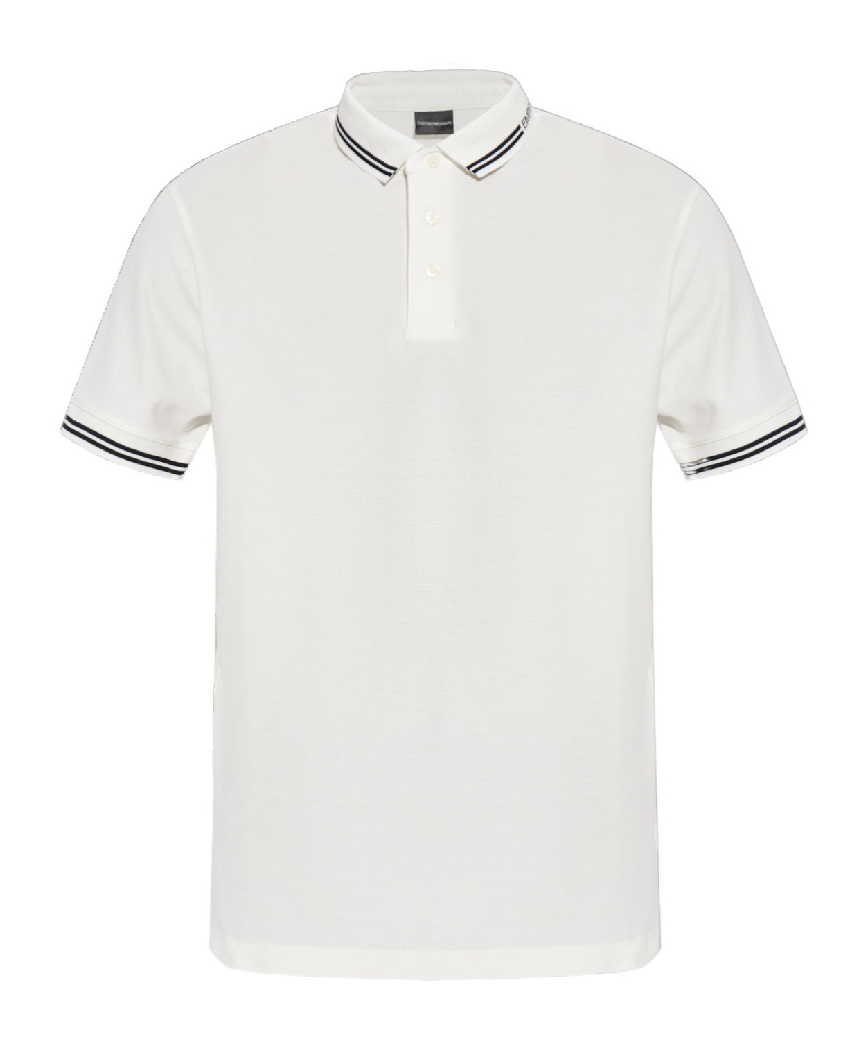 Emporio Armani Logo-detail Jersey Polo Shirt In White