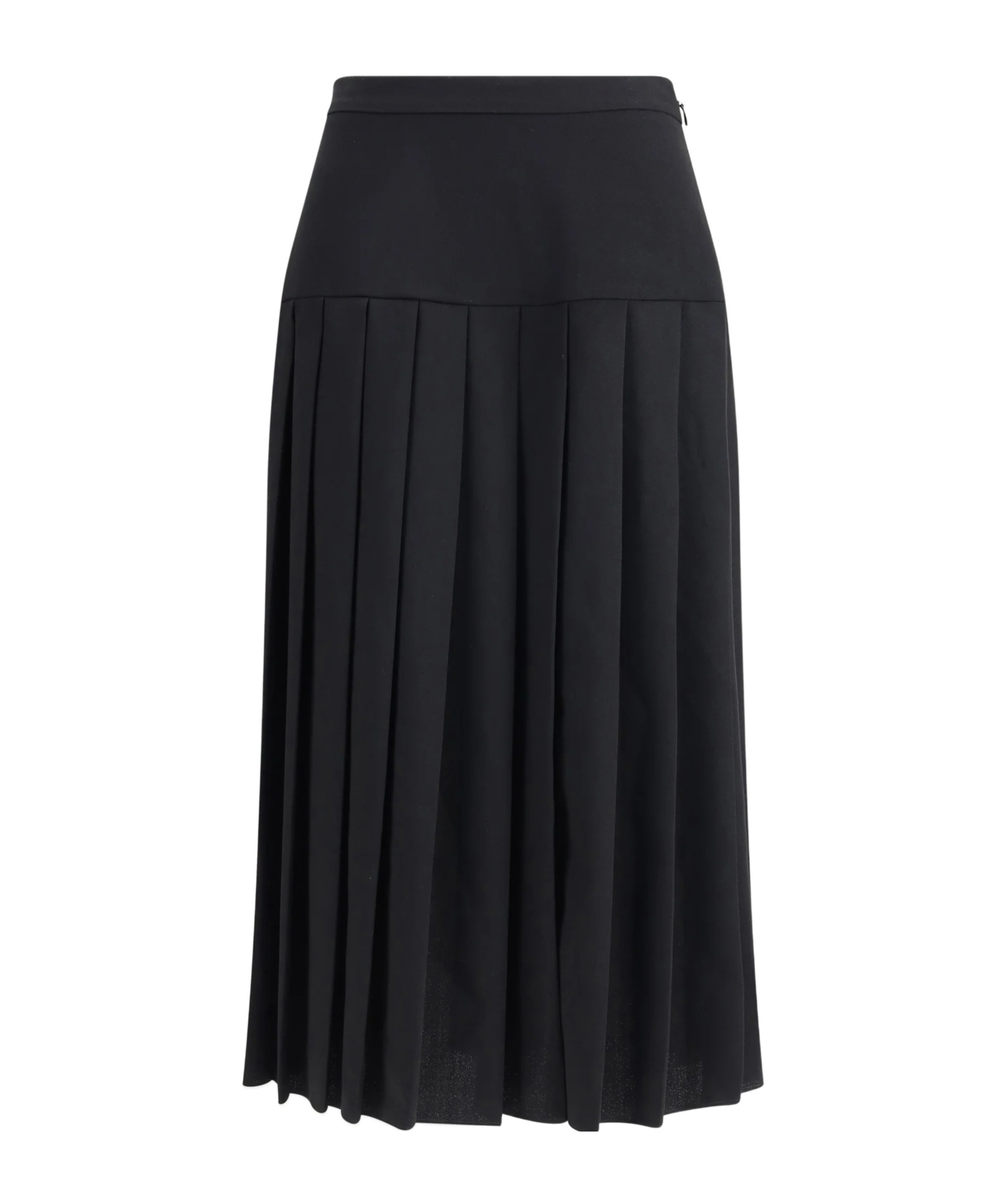 Alessandra Rich Pleated Midi Skirt In Black