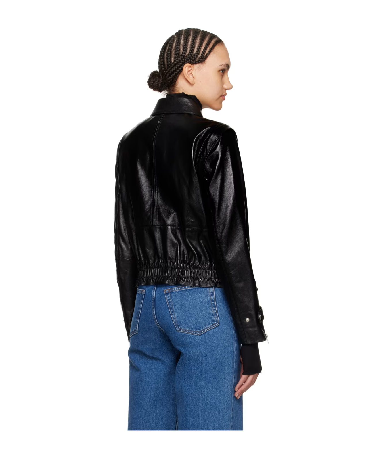 Mackage Leather Jacket With Zipper Front In Black