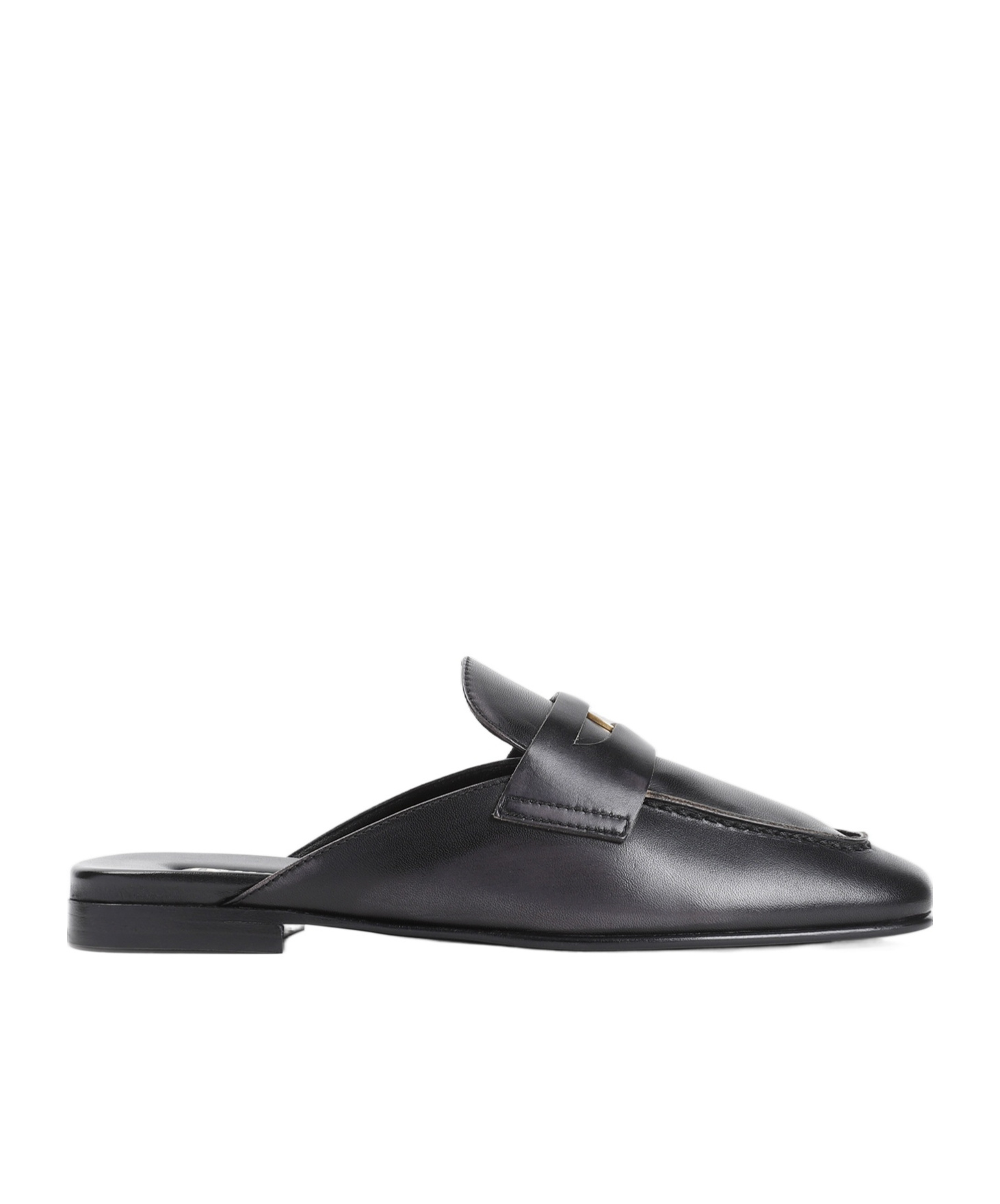 Miu Miu Bleached Leather Loafers In Black
