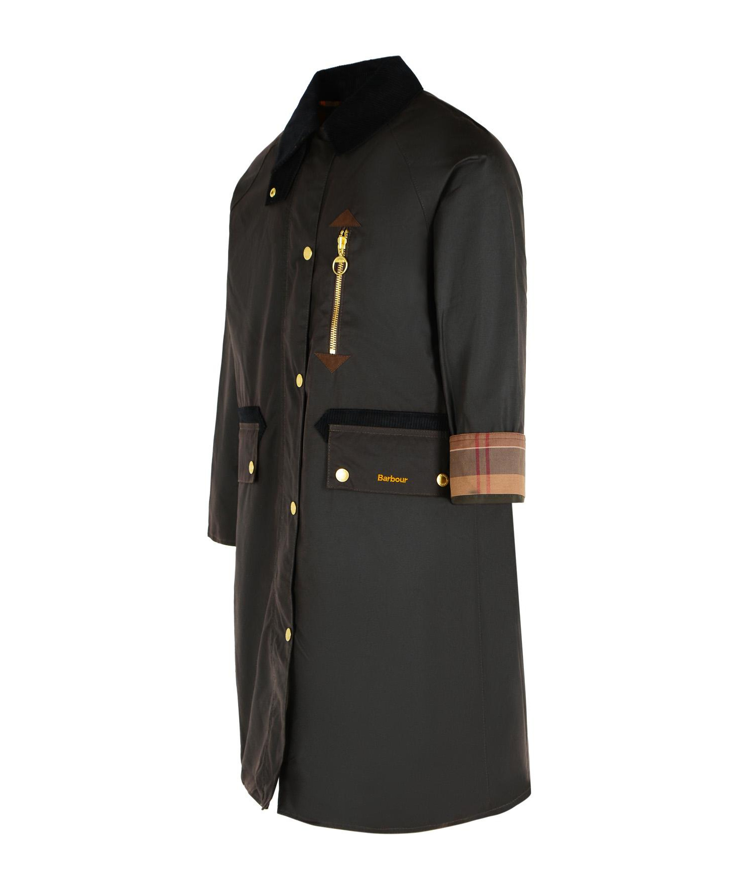 Barbour 'evette' Dark Brown Waxed Cotton Parka In Brown