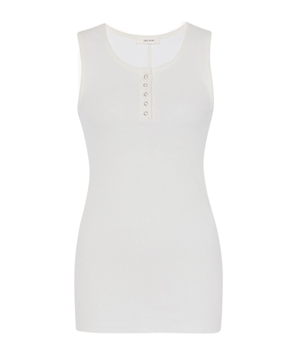 The Row Ribbed Texture Tank Top With Button Detail In White