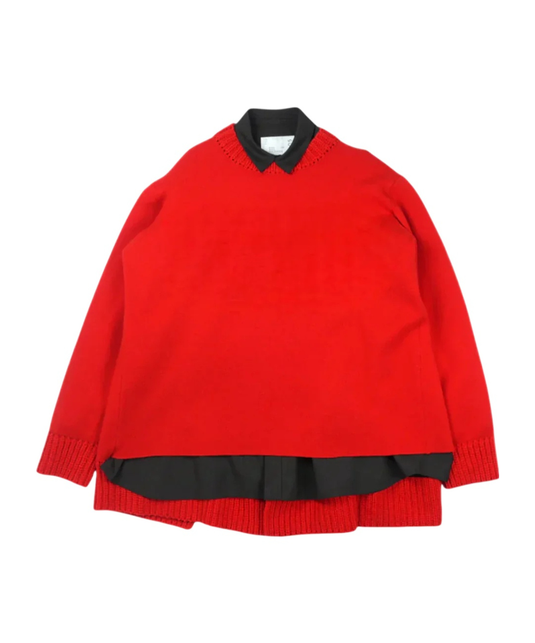 Sacai Knitted Wool Mini Dress In Red