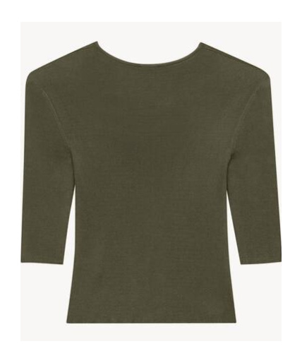 Saint Laurent Semi-sheer Certified Viscose Knitted Top In Brown