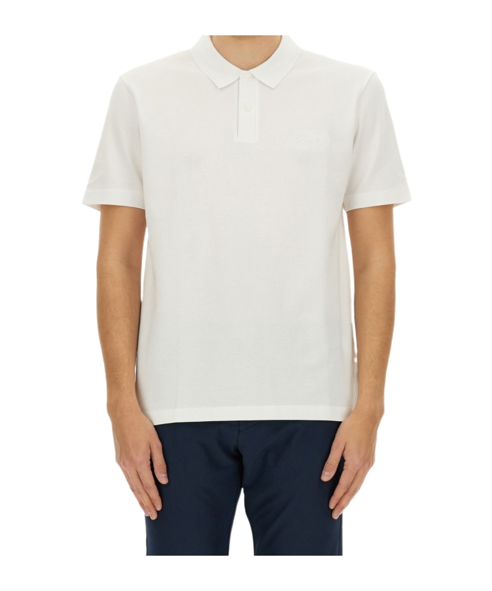 HUGO BOSS LOGO-PRINT MERCERIZED POLO SHIRT