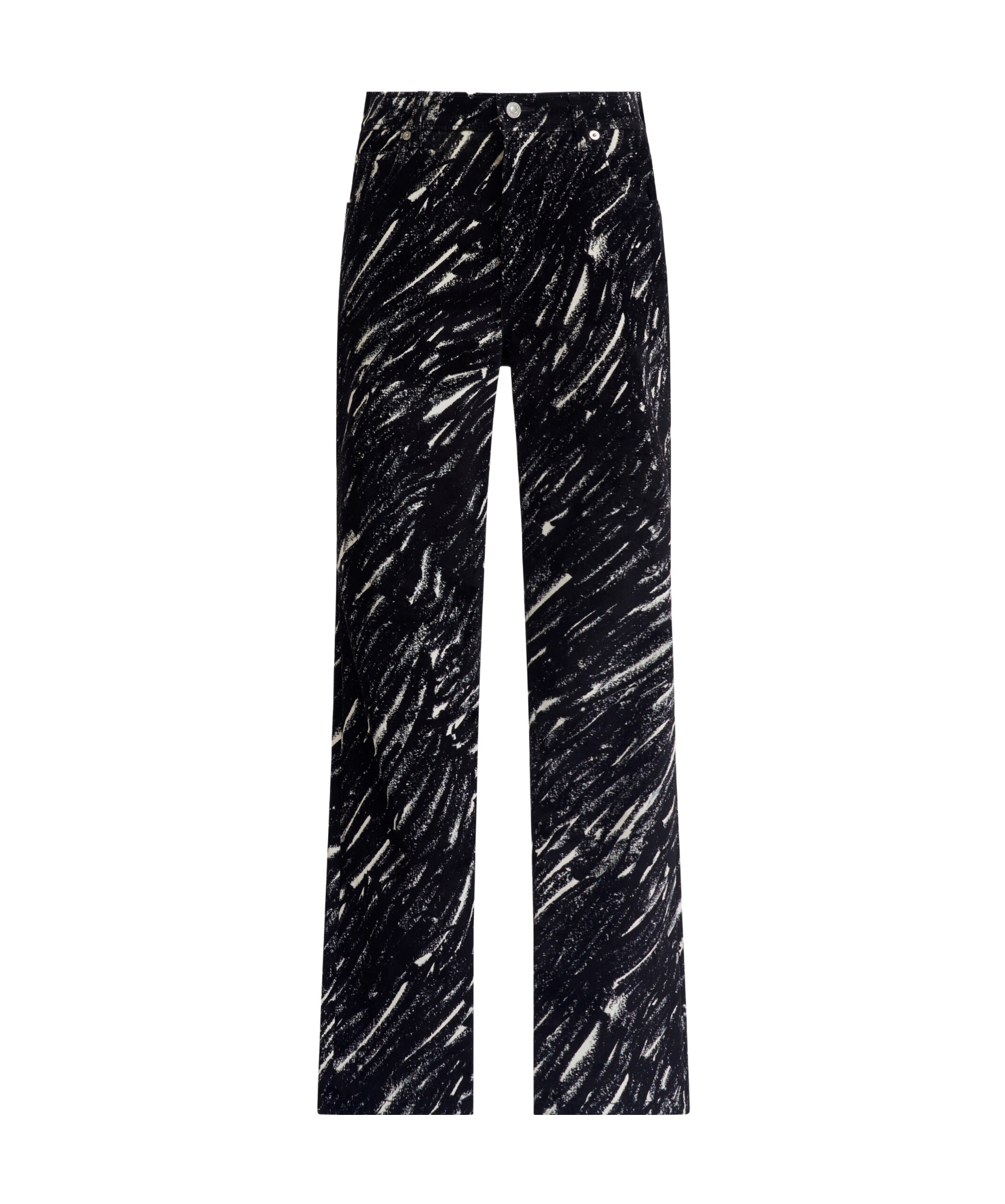 Shop Marni Black Flocked Jeans With Crayon Print