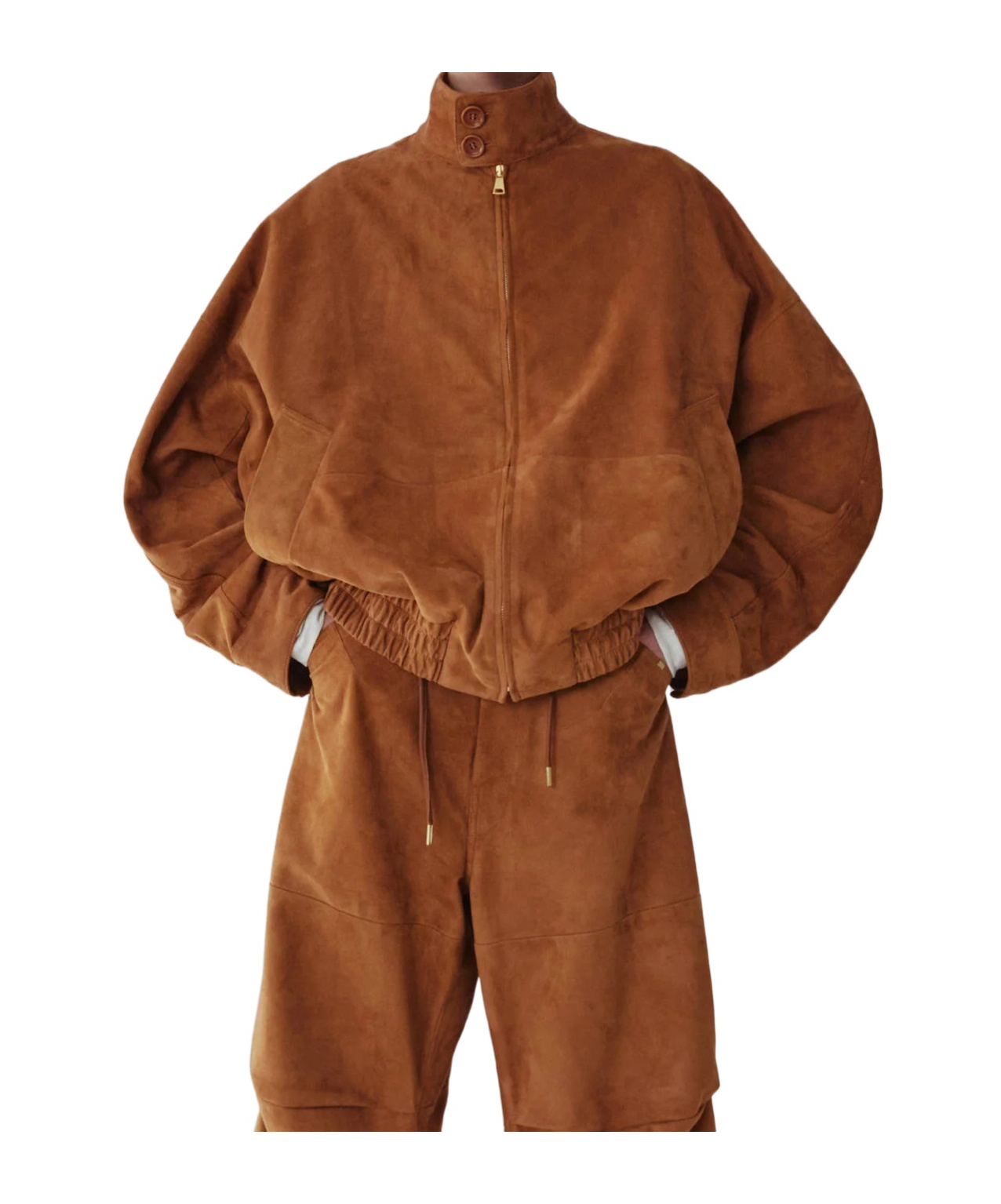 Darkpark Zippered Leather Jacket In Brown