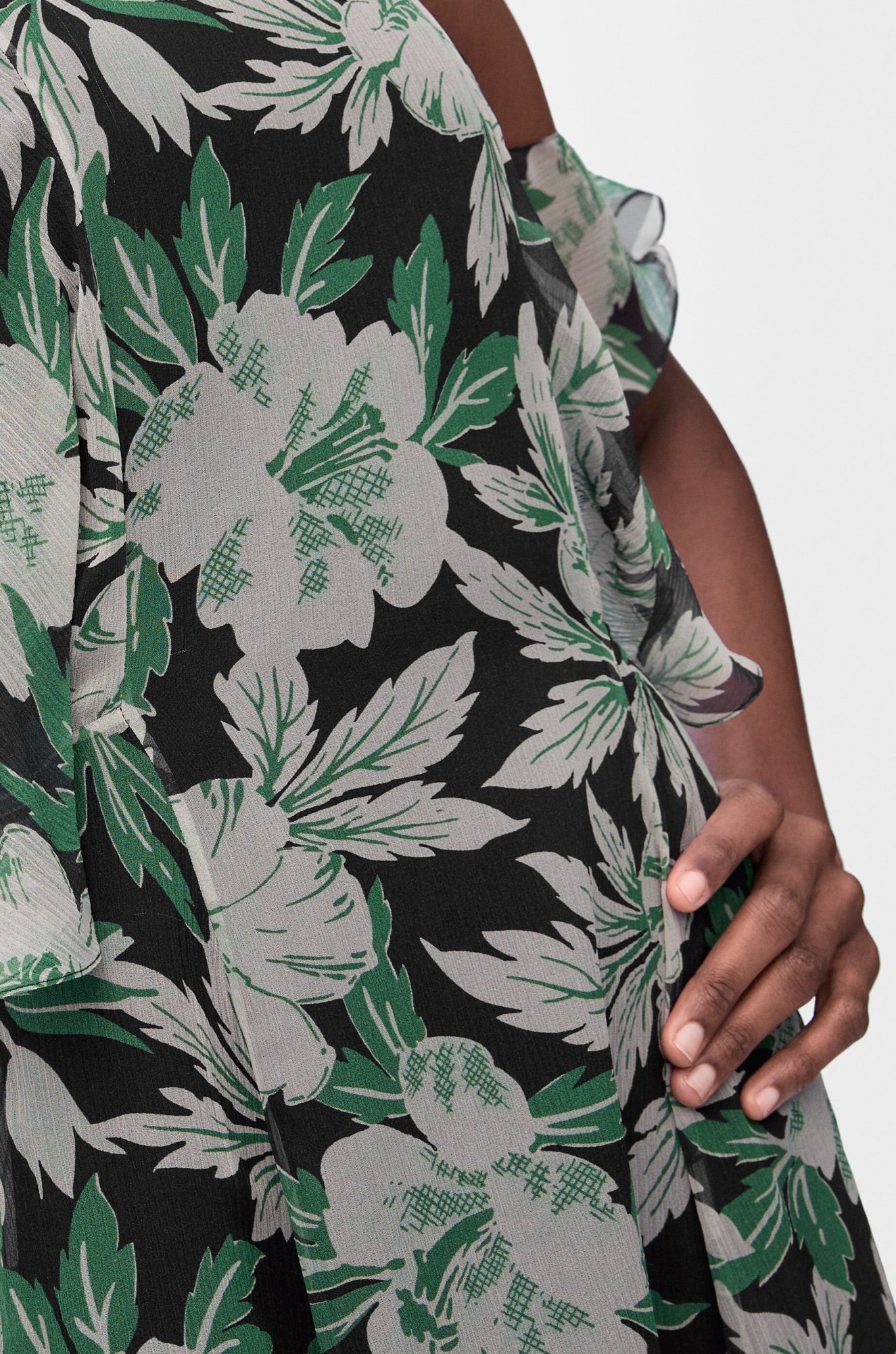Loewe Off-the-shoulder Floral-print Silk-crepon Midi Dress In Gray