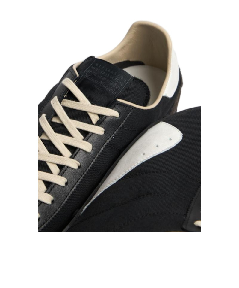 Maison Margiela Sprinters Branded Canvas And Suede Low-top Trainers