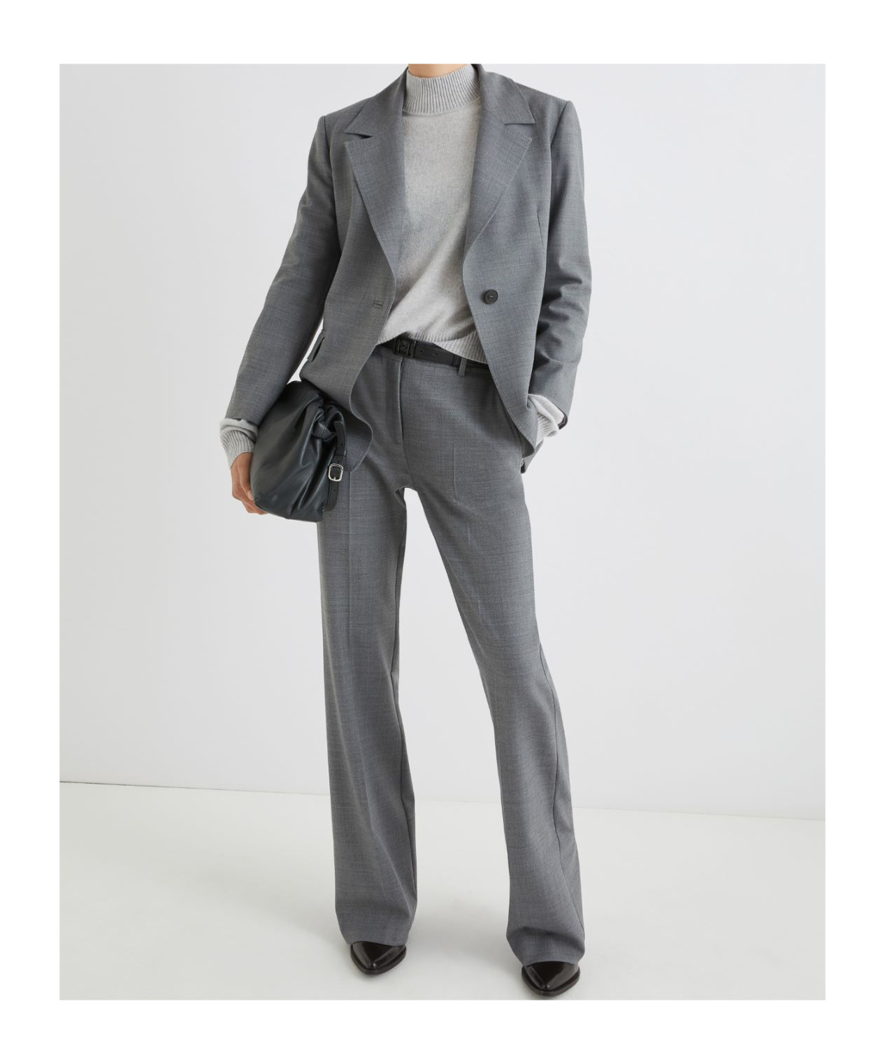 Marella Flared Stretch Wool-blend Trousers In Black