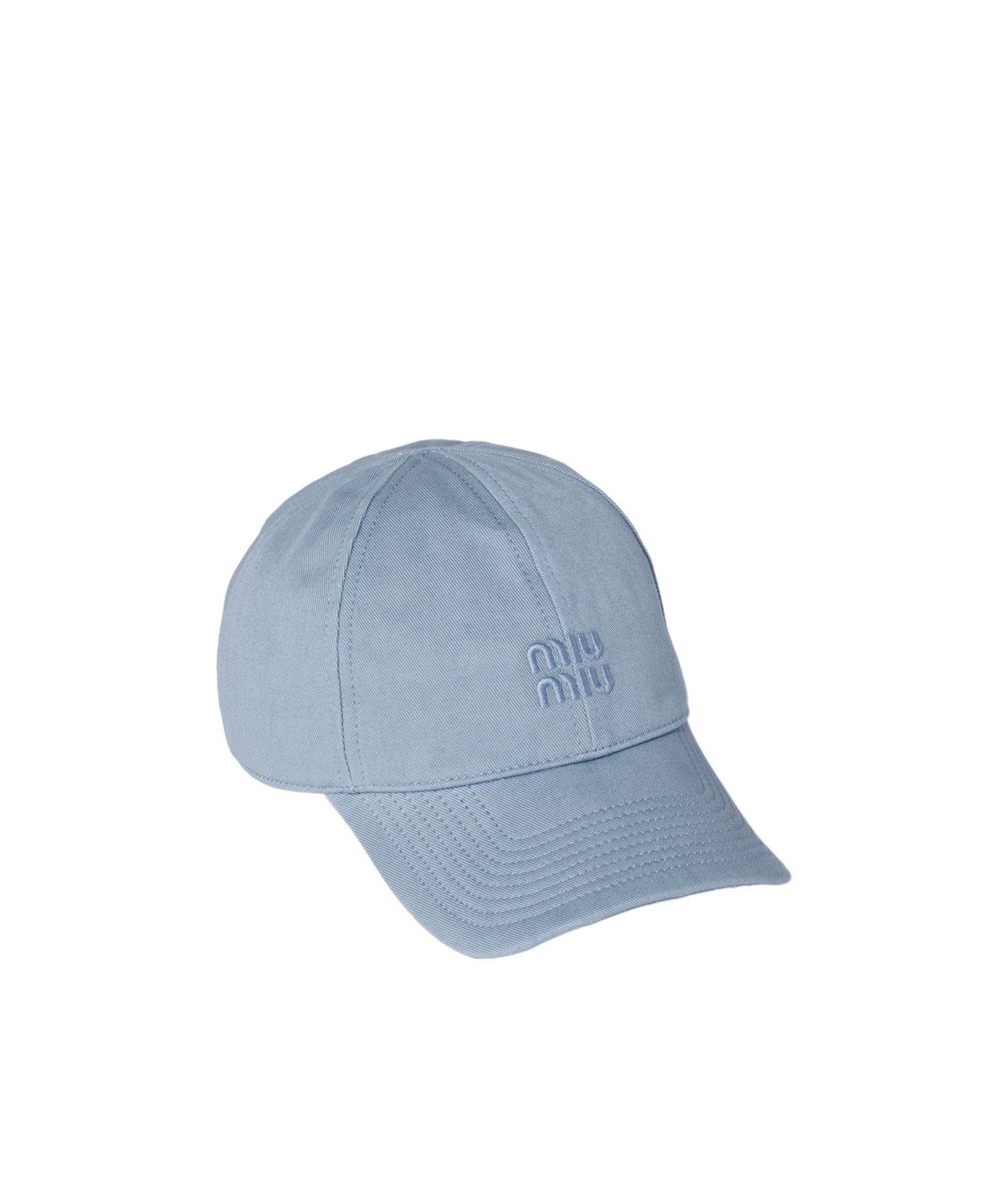 Miu Miu Drill Baseball Cap In Astral Blue