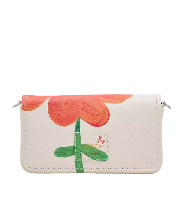 Marc Jacobs The Leather Mini Bag Flower-print Mini Bag In Orange