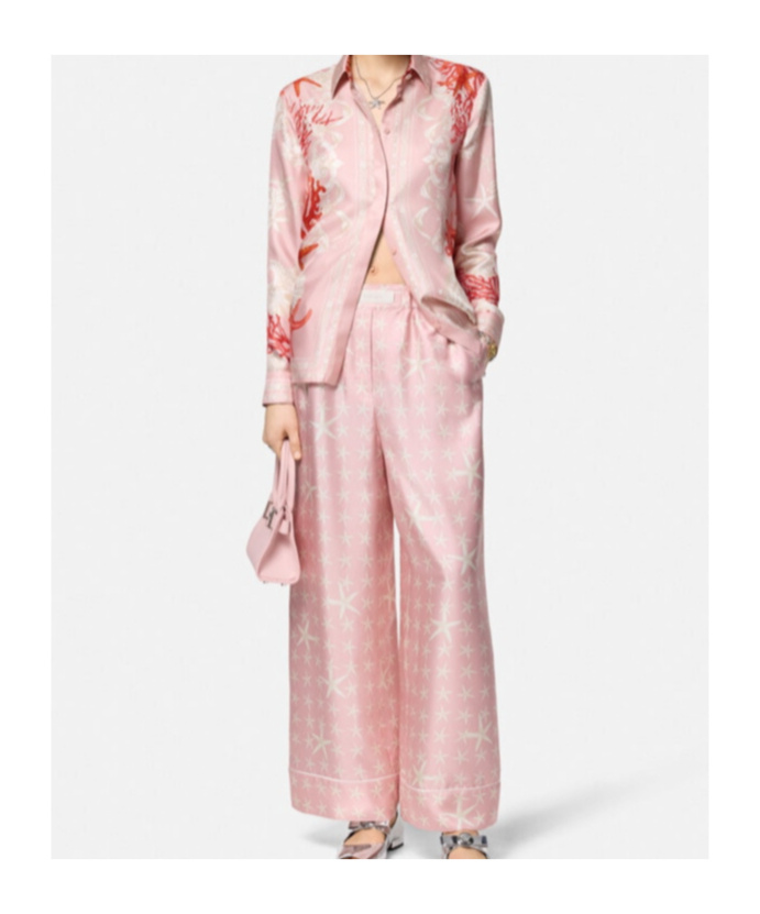 Versace Women Shirt Baroque Sea In Pink