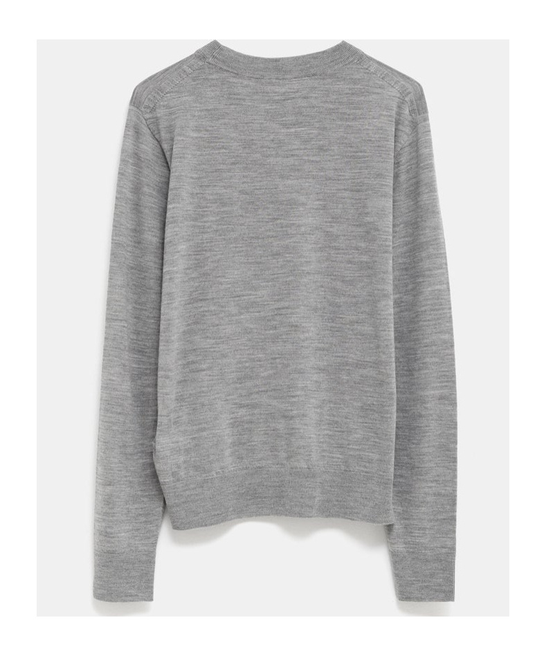 Shop Celine Triomphe Fine Wool Crew Neck Jumper In Gray