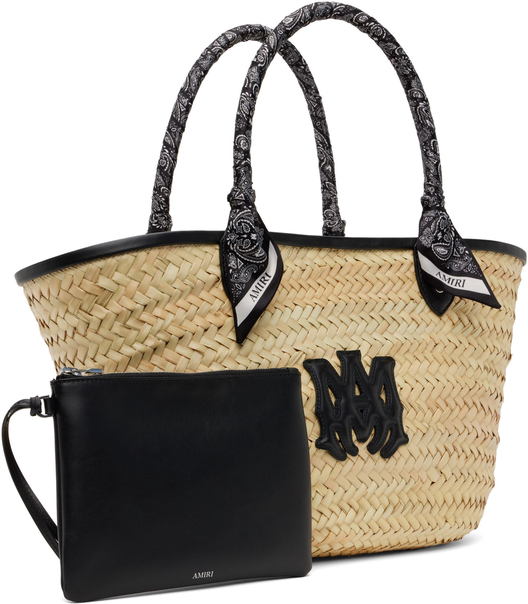 Amiri Ma Raffia Macro Tote In Brown