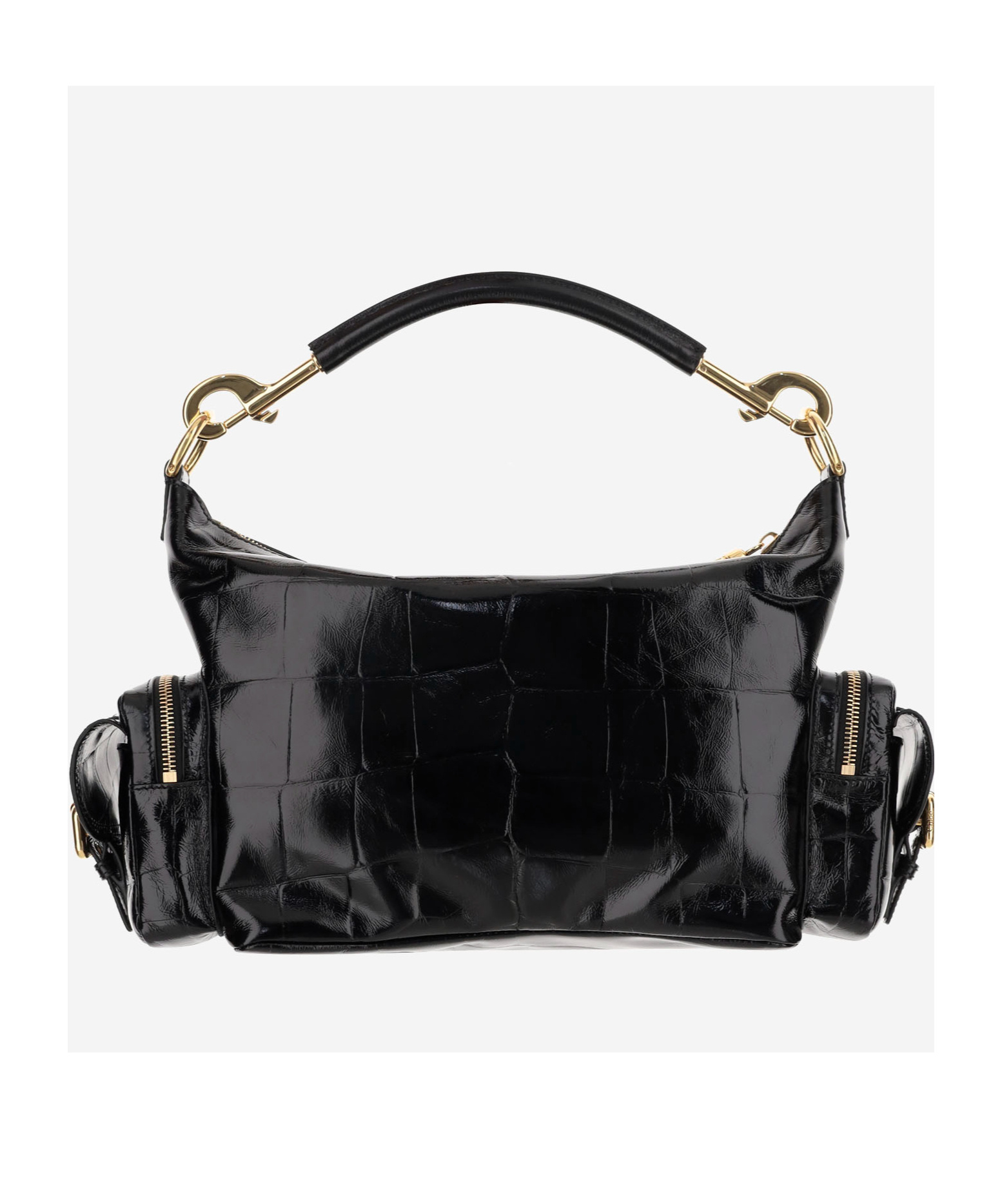 Chloé Shiny Leather Camera Bag In Black