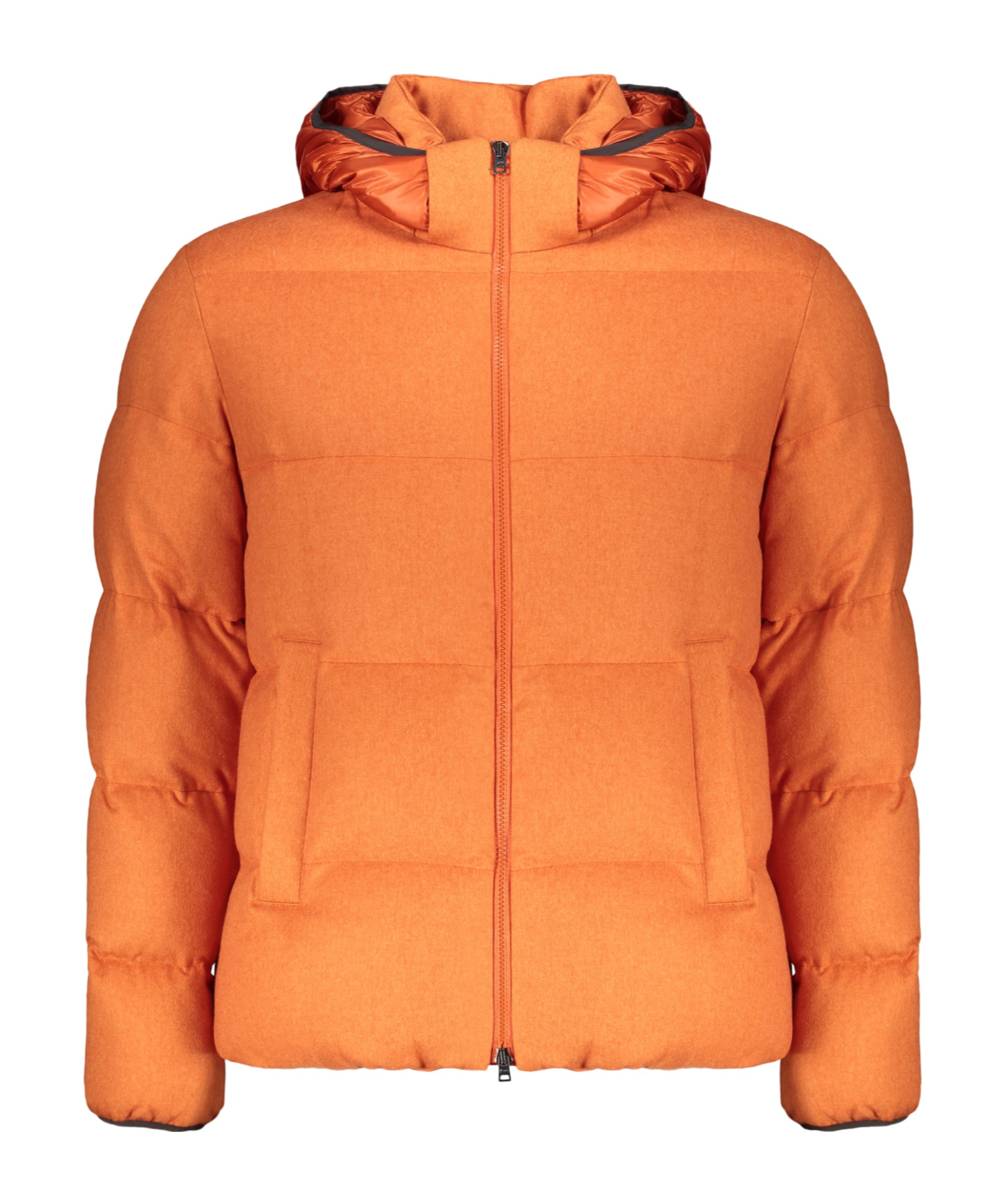 Herno Long-sleeved Down Jacket In Orange