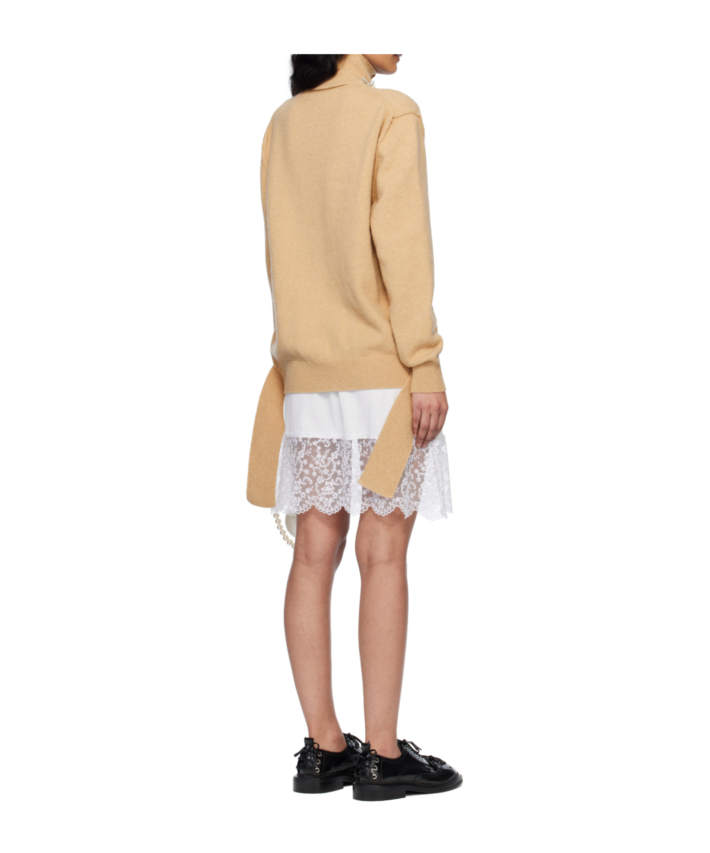 Simone Rocha Embellished Window Zip-up Cardigan In Brown