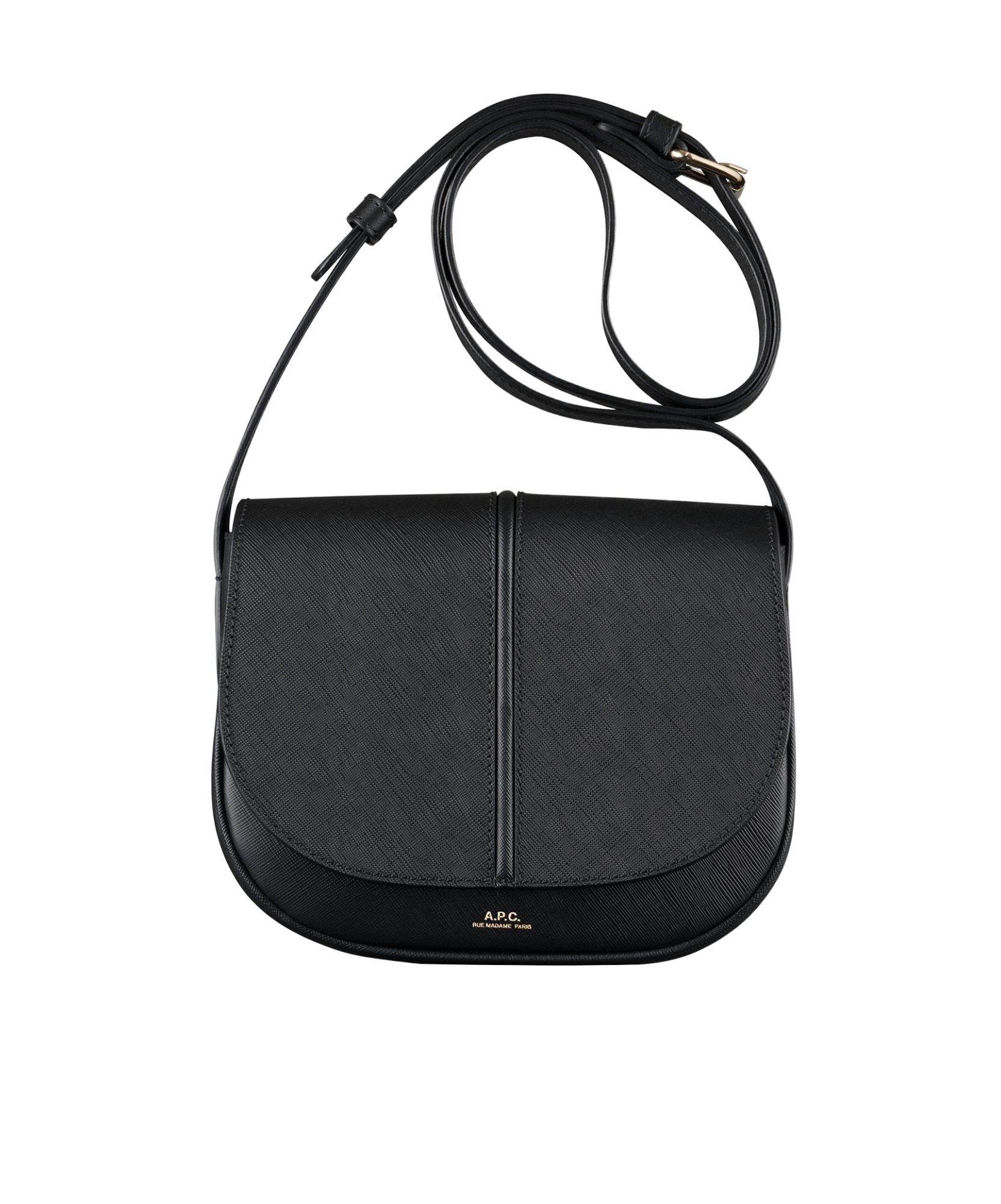 Apc A.p.c. Betty Crossbody Bag In Black Leather With Logo In Black