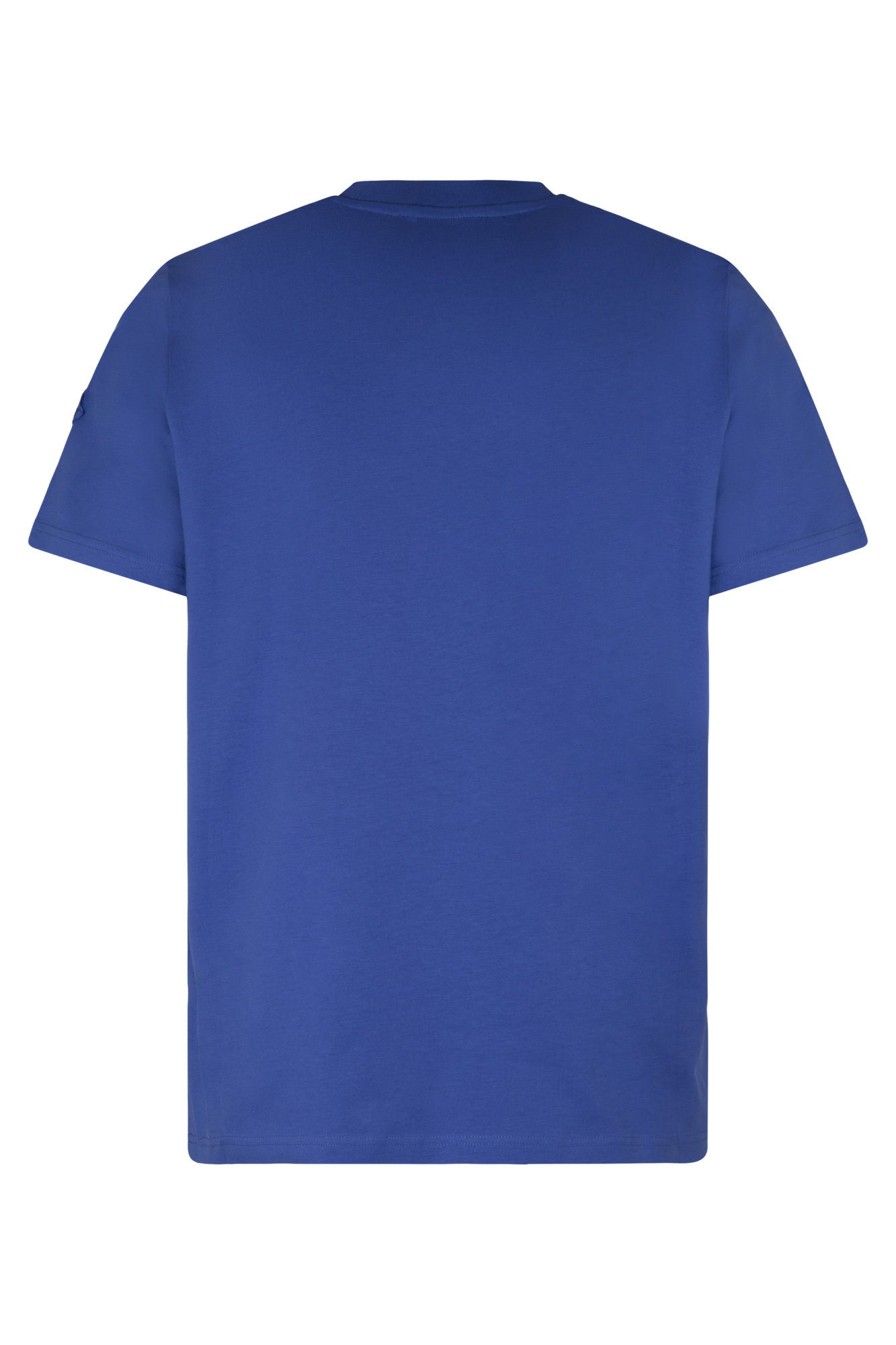 Moncler Short Sleeve Crew Neck Cotton T-shirt In Blue