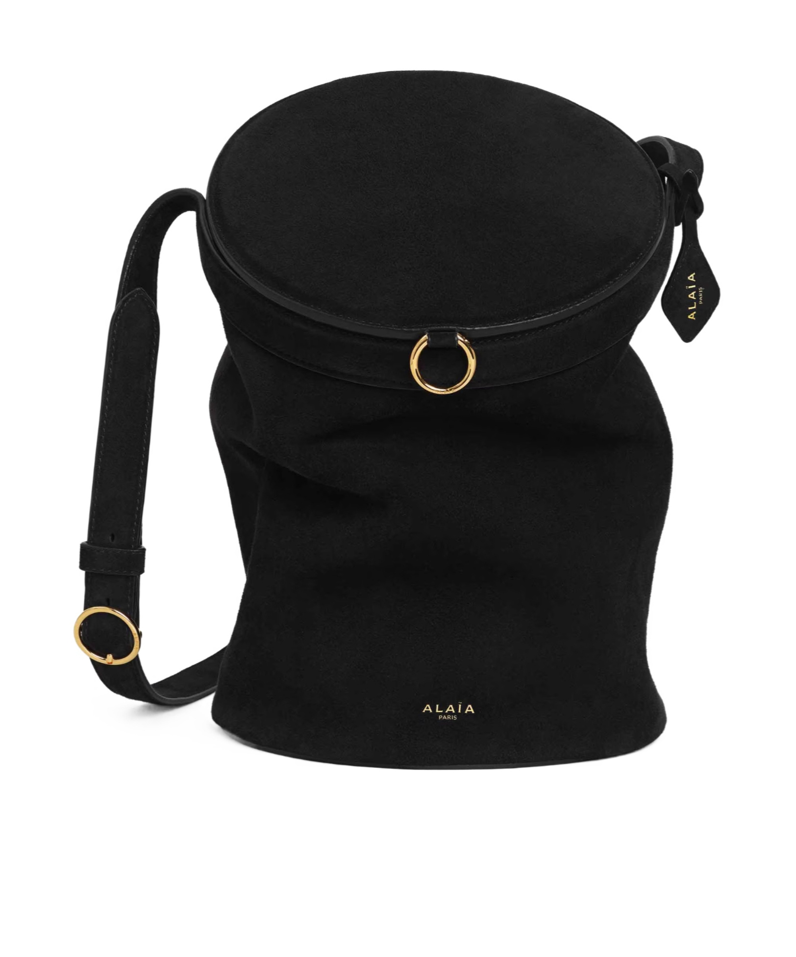 Alaïa La Canette Medium Bag In Suede Goatskin In Black